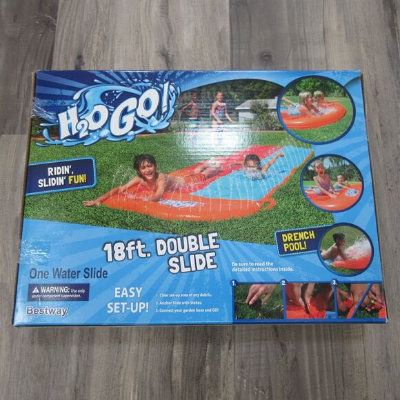 Bestway H2O Go 18ft Double Lane Slip and Water Slide Drench Pool - Picture 2 of 2